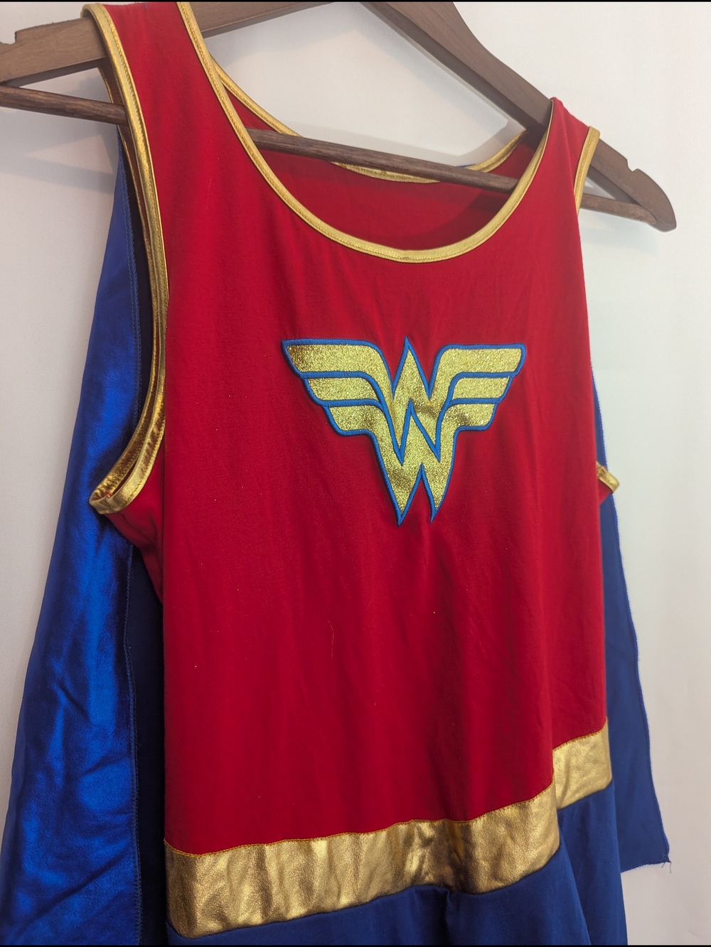 DC Comics Wonder Woman Costume Dress Detachable Blue Cape Superhero Cosplay L - Picture 3 of 6